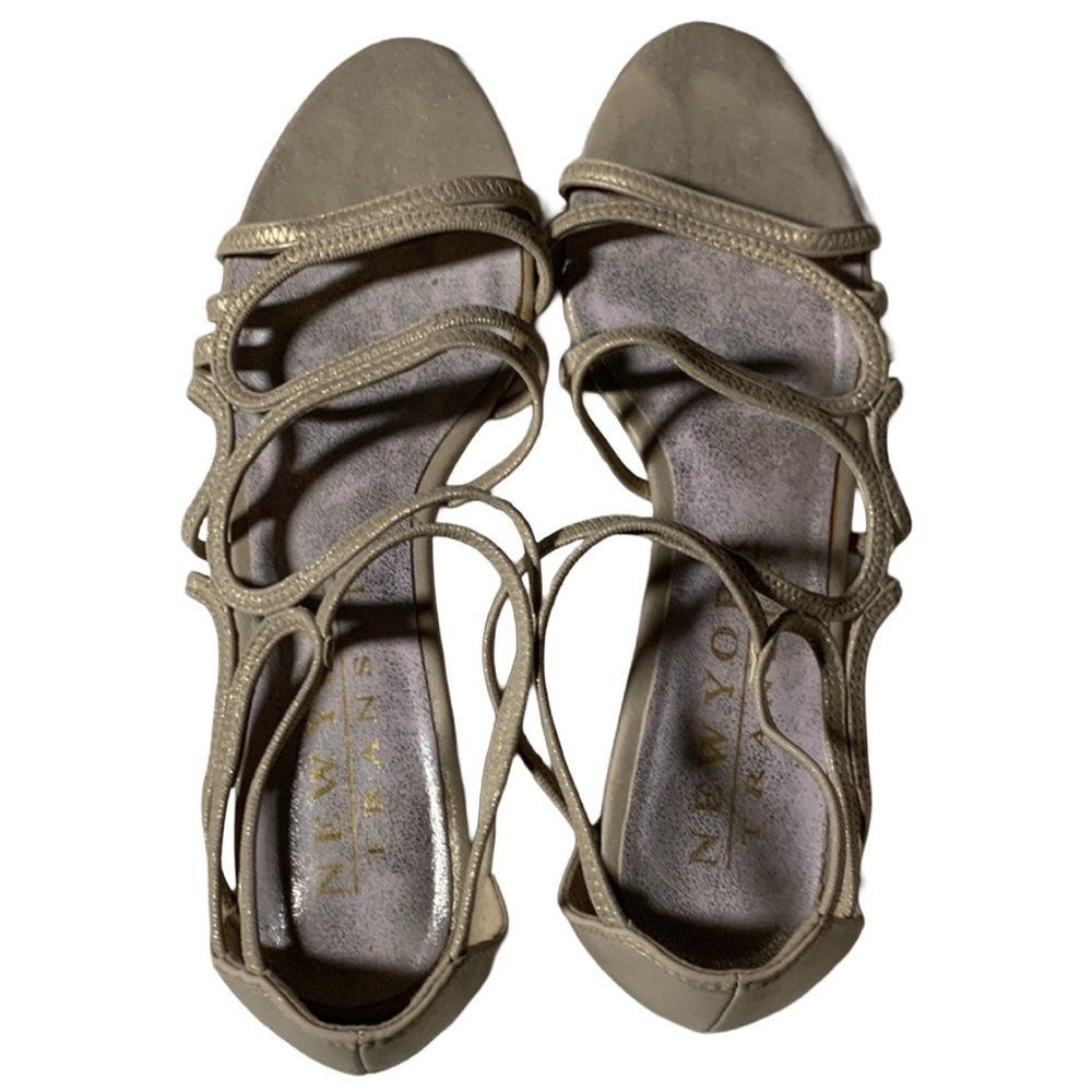 NEW YORK TRANSIT Golden Beige Strappy Low Heal Sandals